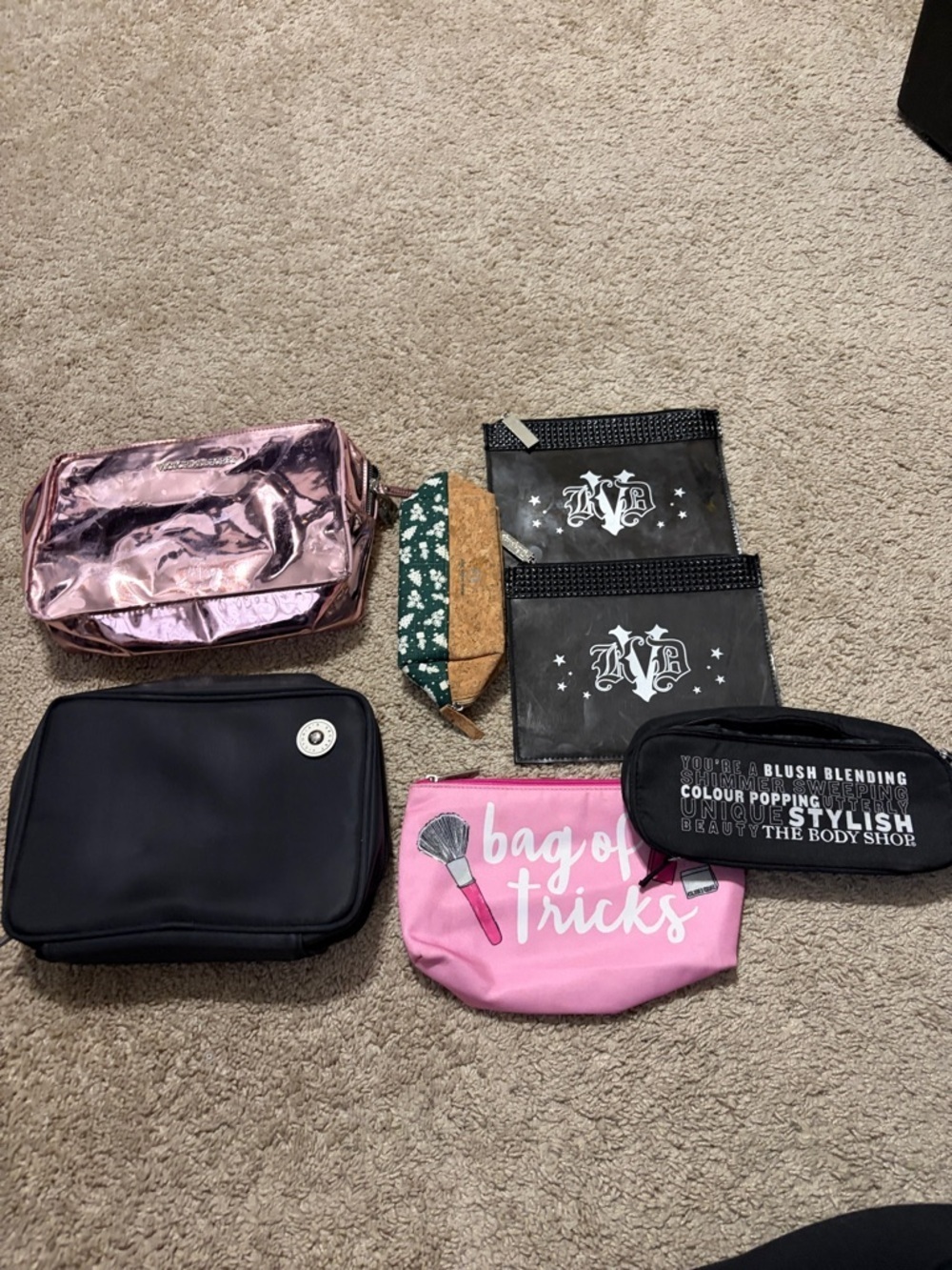 Make up Bags Lot of 7 Victoria secret Kat V D